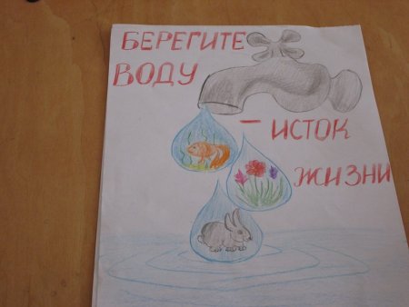 Плакат на тему берегите воду