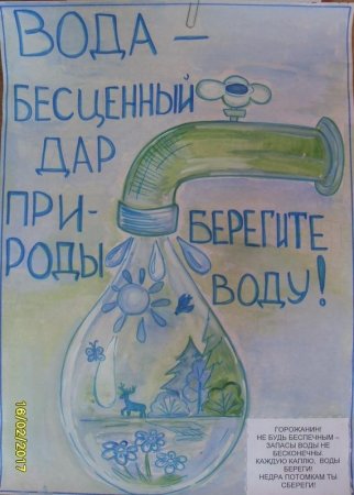 Плакат береги воду