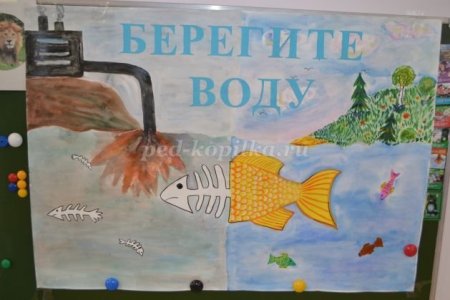 Плакат на тему берегите воду