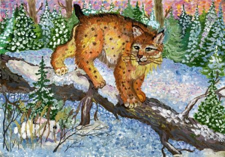 Рисование рыси для детей детского сада