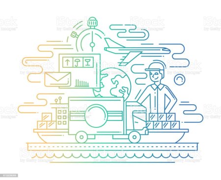 Контурное изображение логистика