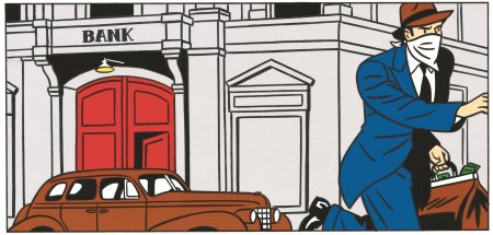 Мультяшное ограбление банка