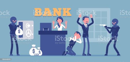 Ограбление банка иллюстрация