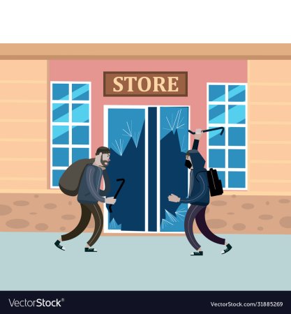 Ограбленный магазин рисунок