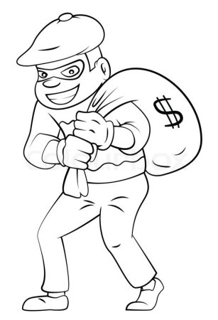 Вор раскраска