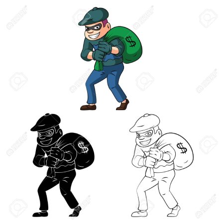 Полицейский и грабитель раскраска