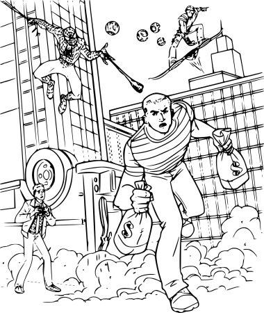 Человек паук раскраска