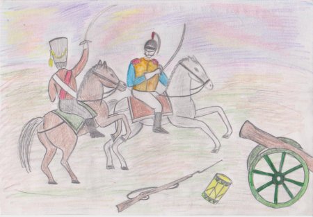 Рисунок война 1812 года Наполеон на коне