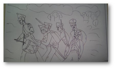 Детские рисунки Бородинское сражение 1812 года