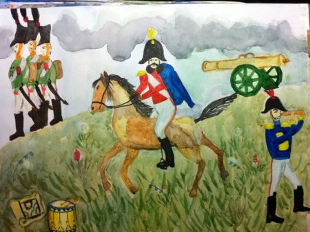 Детские рисунки Бородинское сражение 1812 года