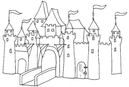 Рисование средневекового замка