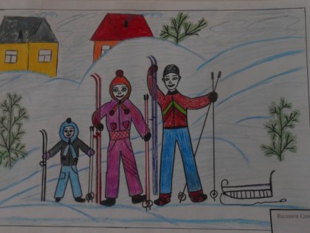 Мама папа я спортивная семья рисунок