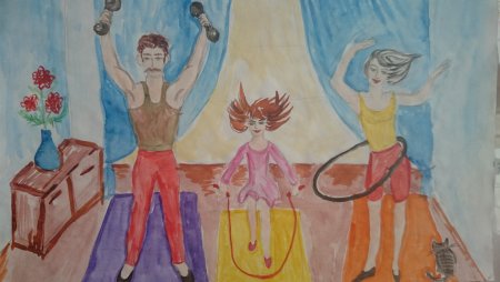 Спортивная семья рисунок