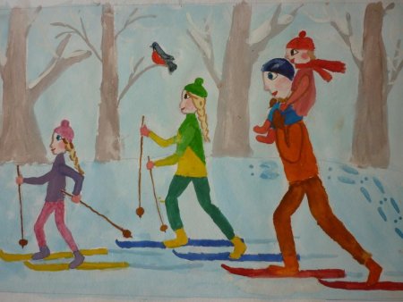 Мама папа я спортивная семья рисунок