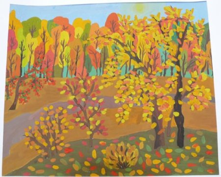 Осенний лес для рисования для детей