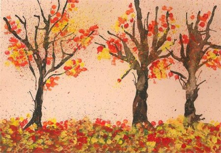 Кляксография осеннее дерево
