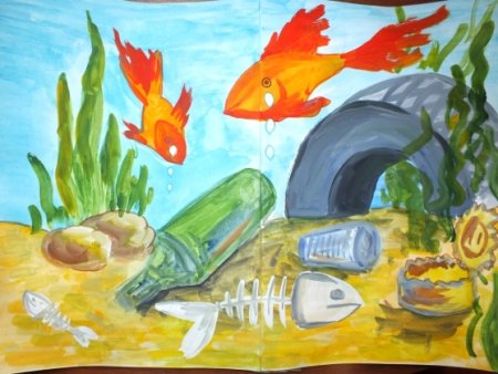 Рисунок на тему загрязнение воды