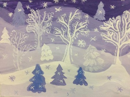 Рисование зимний пейзаж старшая группа