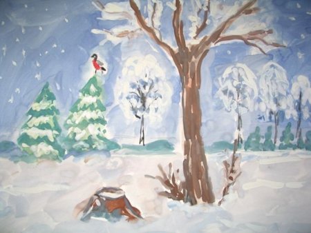 Зимний пейзаж для детей