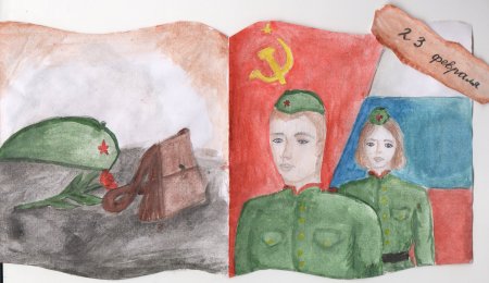 Рисунок зашьтниам Донбасса