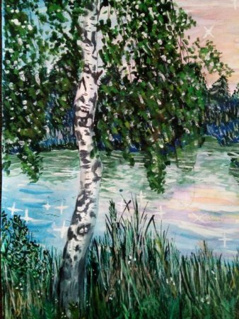 Рисунок на тему край кудрявых берез