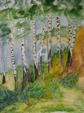 Березовая роща карандашом