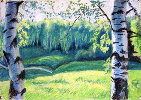 Пейзаж берёзы для первого класса