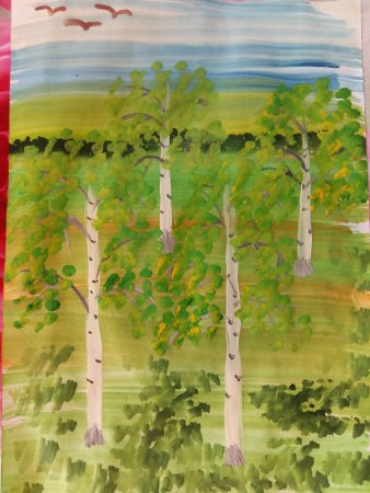 Символ России береза рисование