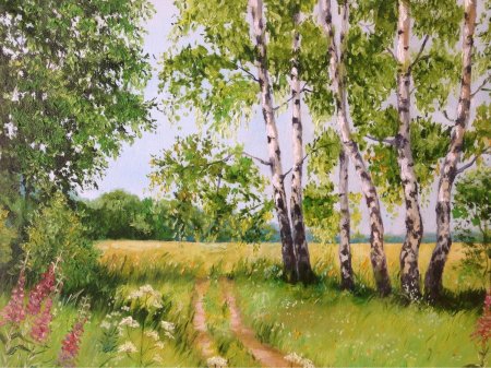 Кустодиев Березовая роща