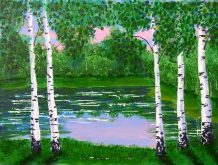 Береза рисунок