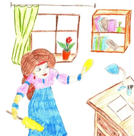 Рисунок я помогаю маме