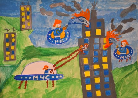 Детский рисунок спасатель