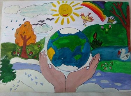 Рисунок зеленая Планета
