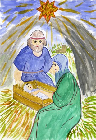 Рисунок на тему Рождество
