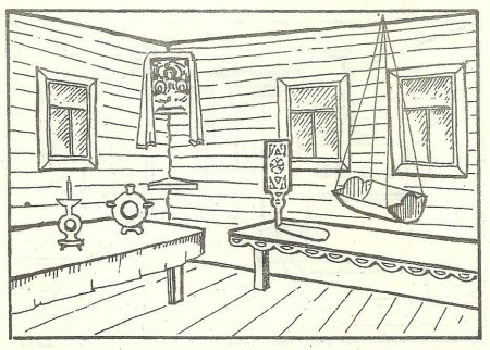 Рисунок убранство русской избы 5 класс внутри