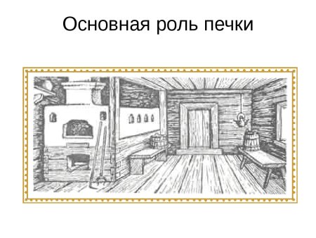 Рисование интерьера русской избы