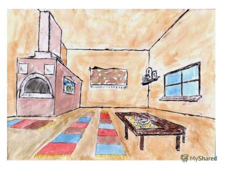 Перспективное изображение красного угла избы