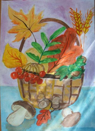 Осенний натюрморт цветными карандашами