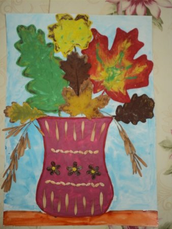 Букет из осенних листьев рисунок