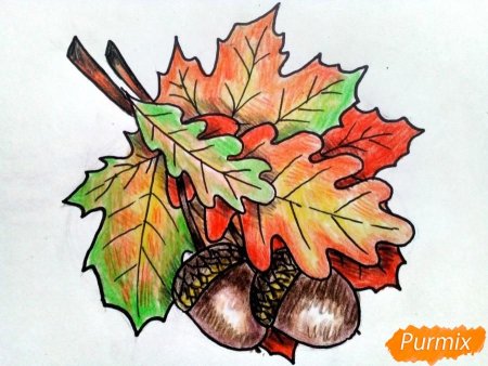 Осенняя корзина рисунок