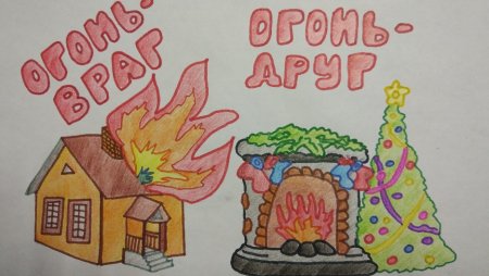 Огонь враг рисунок