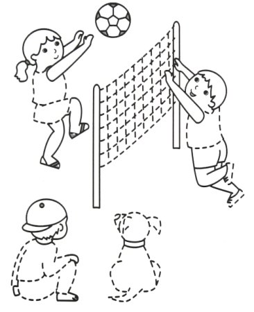 Игра в волейбол раскраска