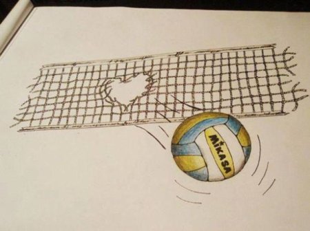 Волейбол карандашом