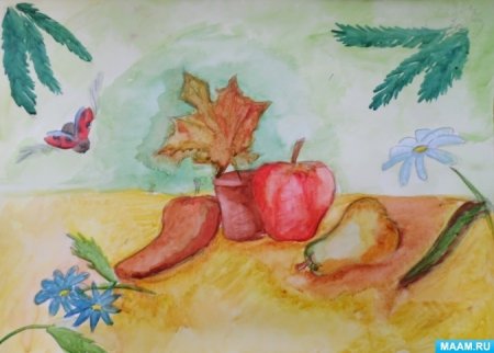 Рисование осенние дары в подготовительной группе