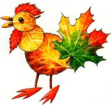 Аппликация из листьев