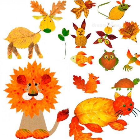 Апликацияиз осенних листьев
