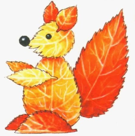 Фигурки из осенних листьев