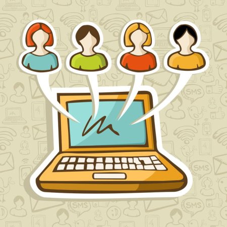 Общение в интернете иллюстрация