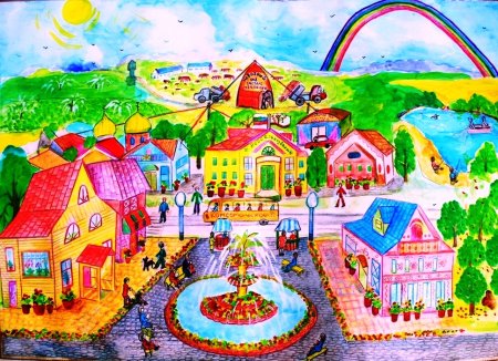 Город детский рисунок