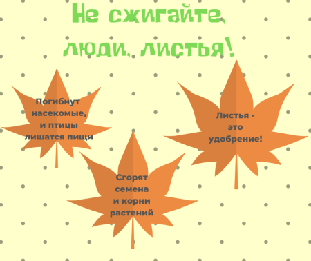 Листовка на тему не сжигайте люди листья